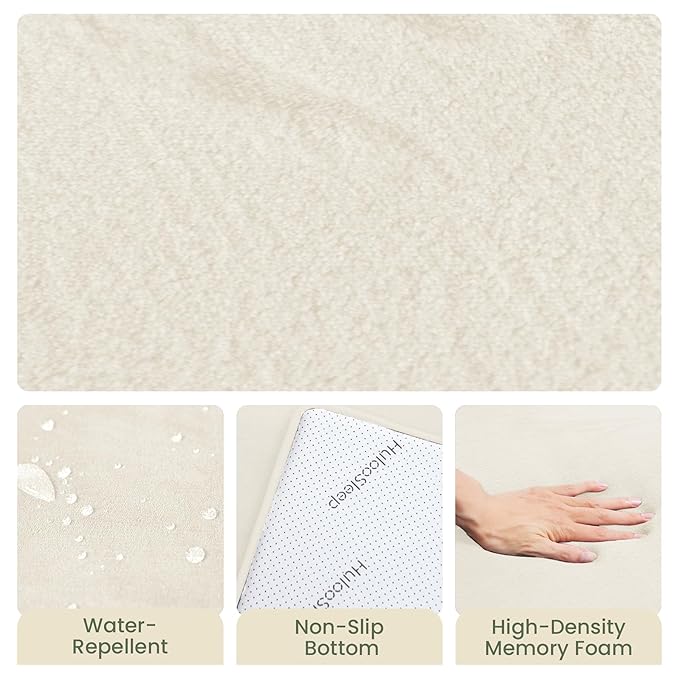 Baby Play Mat for Floor,1.3" Thick Elasti-Foam 50"×50" Playpen Mat for Tummy Time,Water Repellent Soft Coral Velvet for Toddler,Infant,Kids,Non-Slip Backing Safe for Crawling(Cream)
