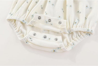 Baby Girl Clothes Cotton Bubble Romper Floral Bodysuits Infant Outfit Set
