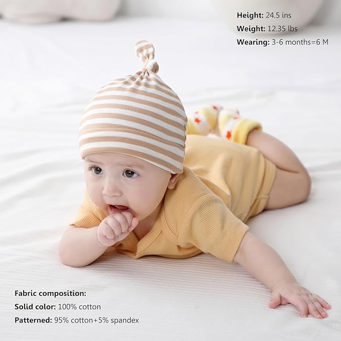 Newborn Baby Short Sleeve Bodysuit Cotton One-Piece Baby Clothes 5-Pack, 0-12 Months