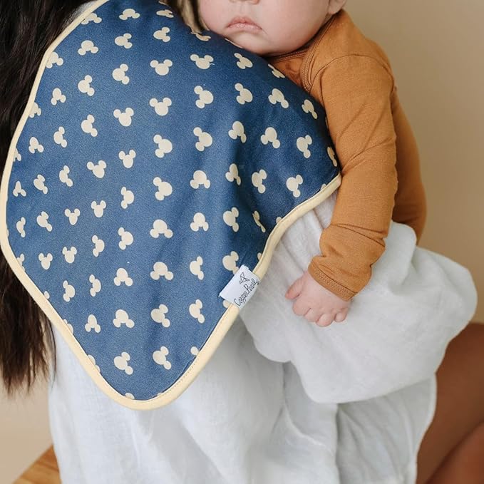 Copper Pearl Baby Burp Cloth Large 21''x10'' Size Premium Absorbent Triple Layer 3-Pack Gift Set Mickey Mouse & Friends