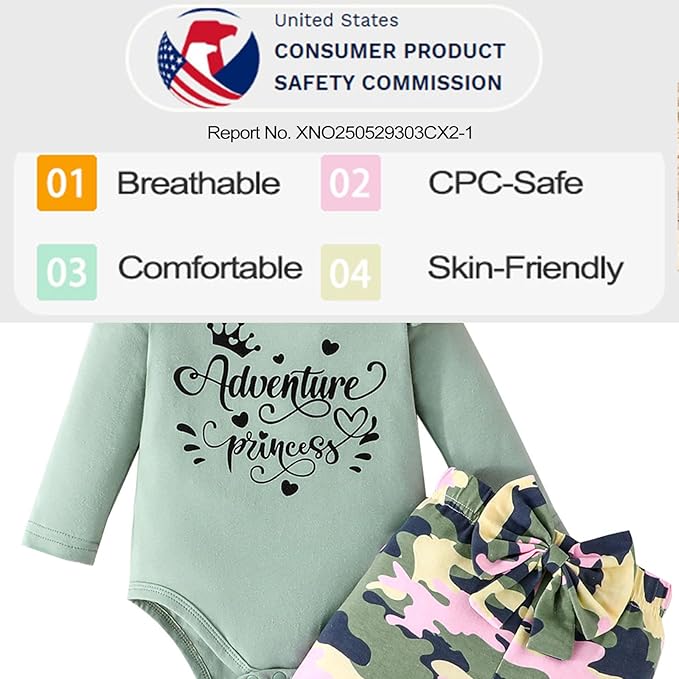 GDTOGRT Newborn Baby Girl Clothes Outfit Set Sweet Ruffle Romper, Pants and Headband 0 3 6 9 12 18 Months Infant Clothing