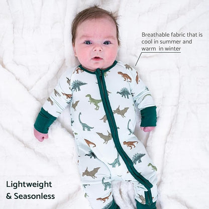 LollyBanks Baby Pajamas, 2-Way Zipper Infant Romper, 95% Viscose Made from Bamboo and 5% Spandex, Baby Sleepers