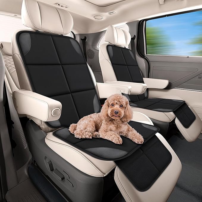 Car seat Protector 2 mesh Pocket Waterproof car seat Covers, Universal Size, Baby, pet, Children's car seat Protector, Anti Slip Bottom (1 Piece)