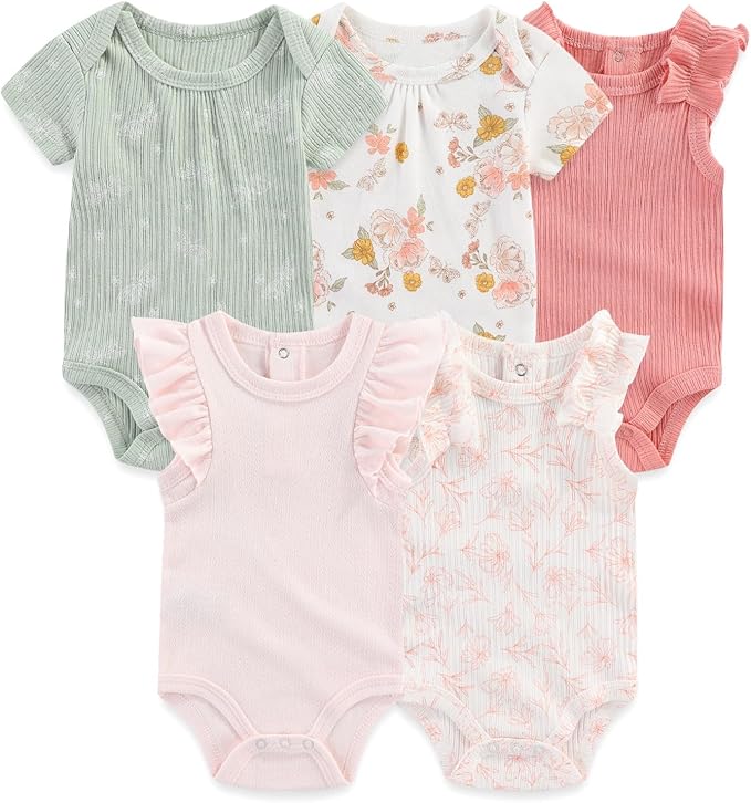 Unisex Baby Boy Girl Bodysuits Sets 20 Pack Cotton Casual New Born Clothes Comfort Infant Outfit Essentials