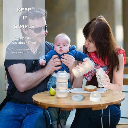 Termichy Stackable Formula Dispenser Portable Milk Powder Container, 2 Pack, Misty Blue