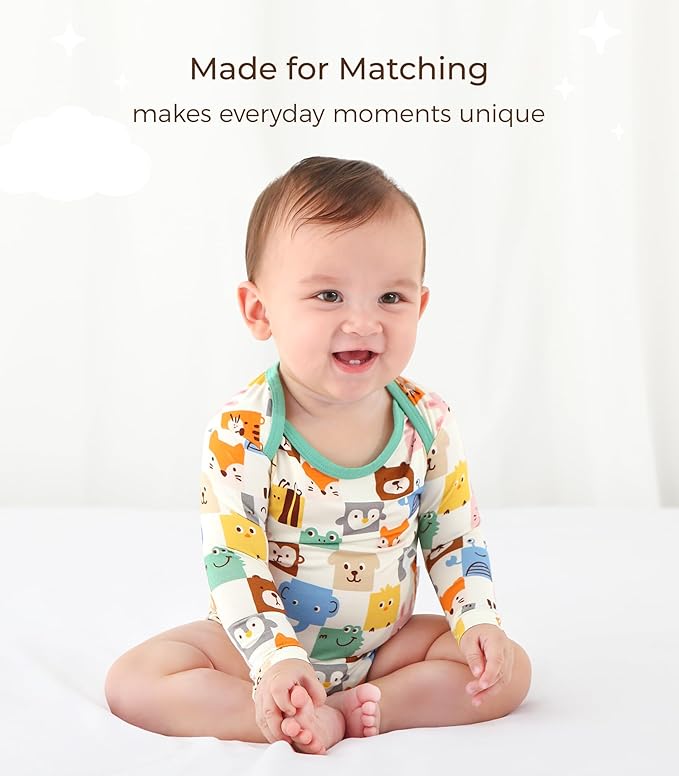 Baby Viscose from Bamboo Bodysuit for Boys Girls Long Sleeve Romper Soft Outfits for Infant One-Piece Cute Clothes