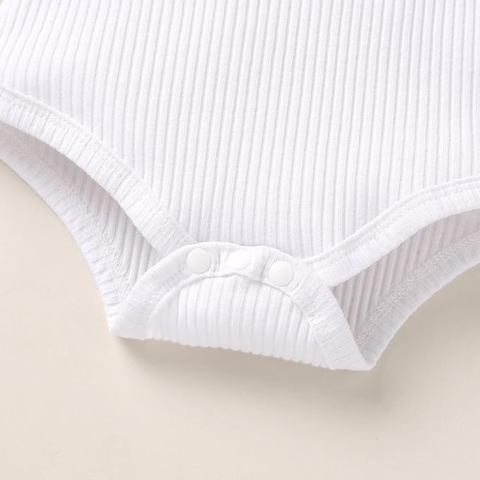 Tiny Cutey Newborn Baby Girl Clothes Bell Sleeve Romper and Corduroy Overalls Shorts Infant Girl Fall Outfits