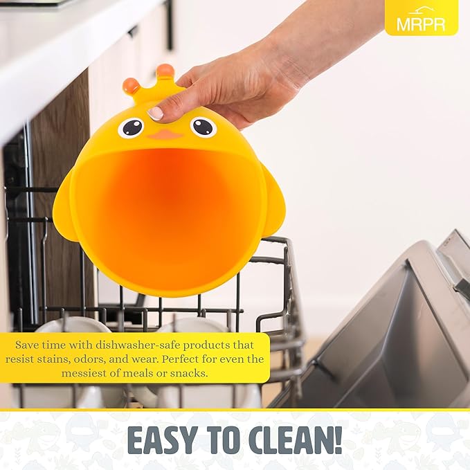 MRPR Quack & Snack Silicone Duck Bowl - Baby & Toddler Suction-Bowl - BPA, Lead, and Phthalate Free, Microwave & Dishwasher safe - Mess-Free Mealtime - Fun & Durable Snack-bowl for Kids