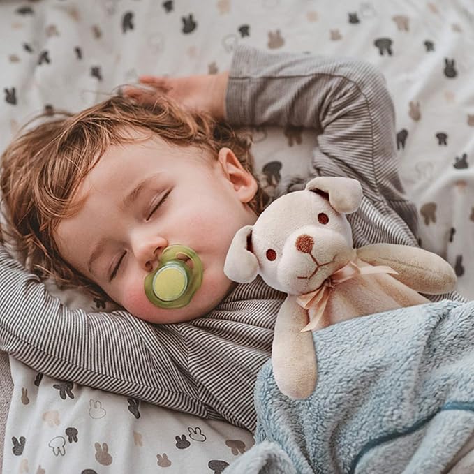 Pro Goleem Dog Security Blanket Brown Soft Puppy Lovey for Boys and Girls Unisex Lovie Baby Gifts for Toddler and Infant Snuggle Toy Stuffed Animal 16 Inch