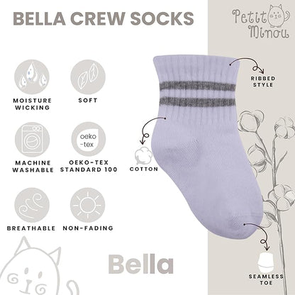 Bella Baby & Toddler Seamless-Toe Turkish Cotton Crew Socks (6-Pack)