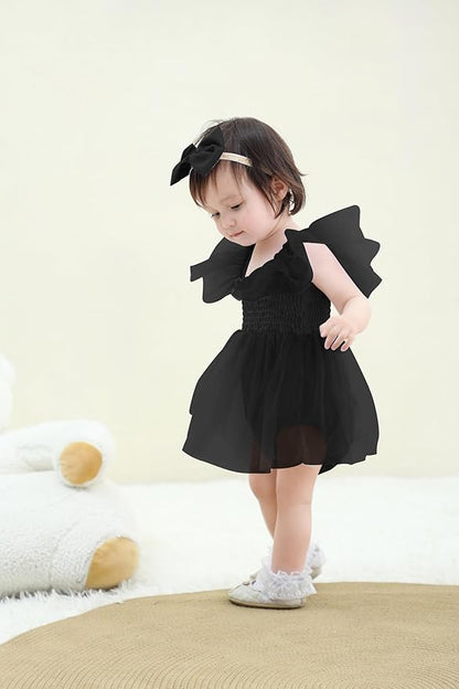 Baby Girl Clothes Infant Tulle Romper Ruffe Sleeveless Bodysuit Baby Girl Outfits Infant Girl Dress 0-18M