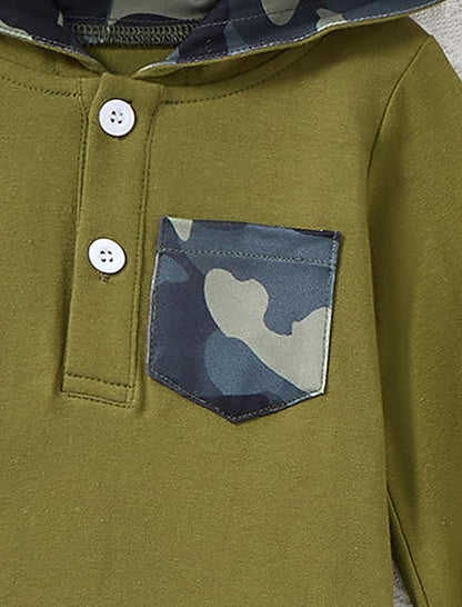 Baby Boy Clothes Long Sleeve Hoodie Romper and Plaid Pants Set Fall Winter Baby Boy Outfit 0–18 Months