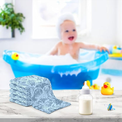 vvfelixl Whale Dolphin Octopus Shark Baby Burp Cloths Baby Muslin Washcloths for Boys Girls Cotton Baby Face Towel for Newborn Infants Soft and Absorbent 11.8 X 11.8 in, 5 Pack