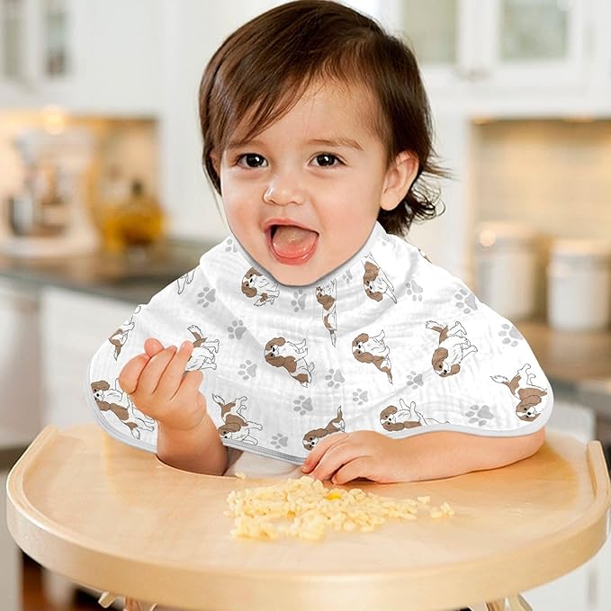 2 Pack Muslin Burp Cloths Cavalier Dogs Paw White Cotton Baby Burp Cloths Absorbent Burping Cloth Soft Spit Up Rags for Newborn Must Haves 22x11 Inch