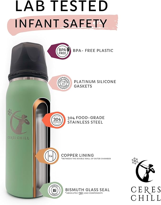 Ceres CHILL OG Breastmilk Chiller & Warmer – 12–34oz Portable Breast Milk Cooler, Storage & Baby Bottle for Travel, Work or On-The-Go – Pump Compatible Container – Don’t Call Me Hon, Plum