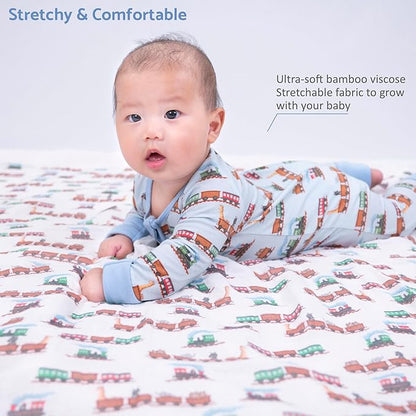 LollyBanks Baby Pajamas, 2-Way Zipper Infant Romper, 95% Viscose Made from Bamboo and 5% Spandex, Baby Sleepers