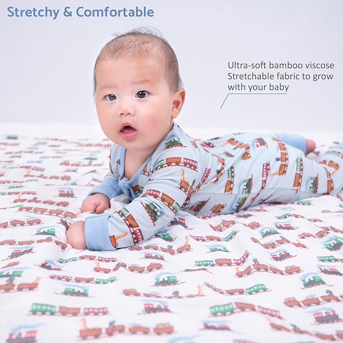 LollyBanks Baby Pajamas, 2-Way Zipper Infant Romper, 95% Viscose Made from Bamboo and 5% Spandex, Baby Sleepers