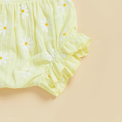 Mubineo Baby Girl Summer Clothes Cute Ruffle Tops Dress Shorts Outfits Set Infant Toddler Shrit Bloomers Princess Outfit