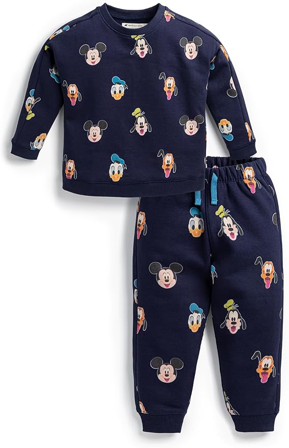 monica + andy Sporty Sweatsuit, 100% Organic Cotton Clothes for Boys & Girls, Outfit Sizes For Kids, Toddler & Infant