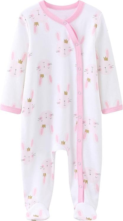 Newborn Baby Boy Girl Organic Cotton Bodysuit Long Sleeve Jumpsuit 3-Pack Outfits Clothes,0-24Months