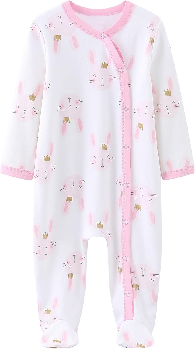 Newborn Baby Boy Girl Organic Cotton Bodysuit Long Sleeve Jumpsuit 3-Pack Outfits Clothes,0-24Months