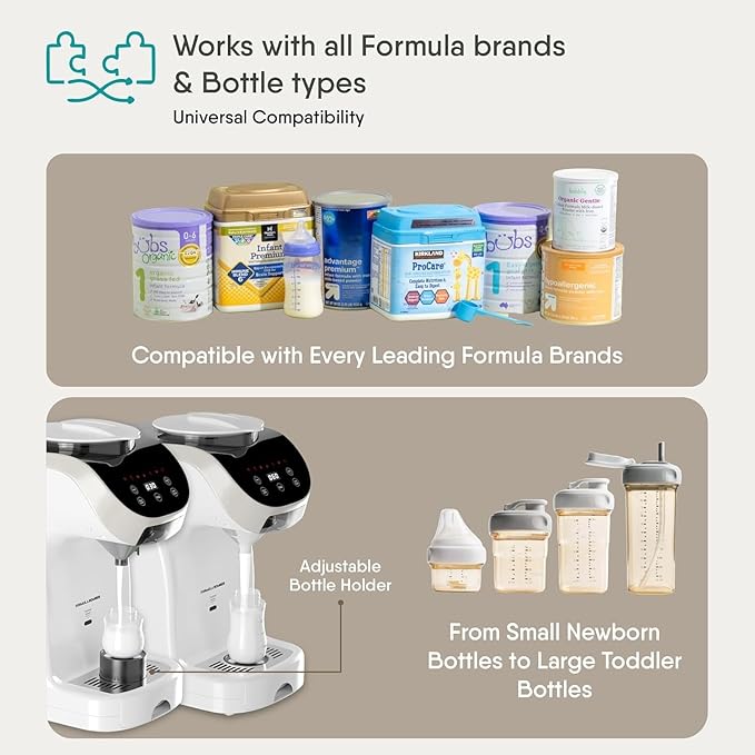 Formula Maker Machine - Upgraded Accurate Wifi Formula Dispenser with Inbuilt Sensors to Prevent Malnutrition - Instant Heating & Automatic Mixing - Quick Warm Bottle (Smart (App Control))
