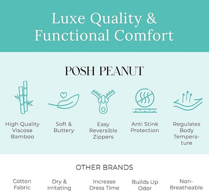 Posh Peanut Footie Pajamas for Baby Girls – Sleepers in Viscose from Bamboo with 2-Way Zipper & Ruffle Trim