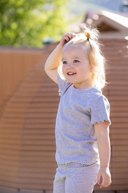 Monica + Andy Crewneck Tee, 100% Organic Cotton Clothes for Girls & Boys, Printed T-Shirt Sizes for Kids, Toddler & Baby