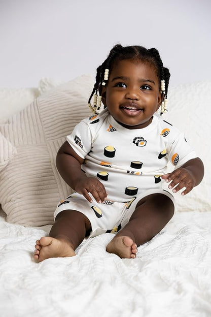MONICA + ANDY baby-boys Organic Two-piece Shorty Pajama Set