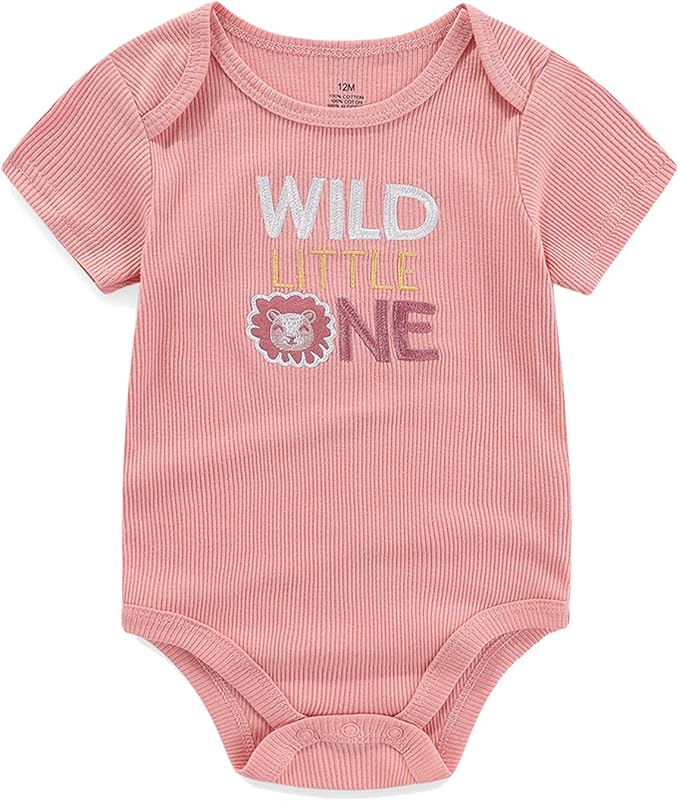 Unisex Baby Cotton Bodysuits 4-pack Short Sleeve Newborn Clothes