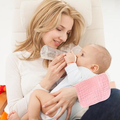 Muslin Burp Cloths 100% Cotton Pack of 12. Soft, Gentle & Absorbent Baby Burp Cloths for Baby Girl & Boys.(Mixed Color 12 Pieces)