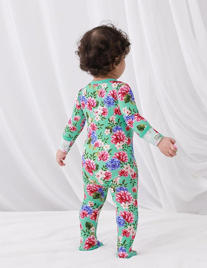 Baby Footie Romper Pajamas Unisex Newborn Infant Pjs Soft Rompers Viscose from Bamboo Sleepwear