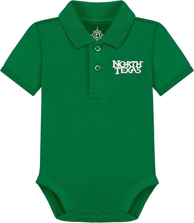 Creative Knitwear College Baby Polo Bodysuit Solid - Team Logo, Multiple Colors, for Boys & Girls (0-12 Months)