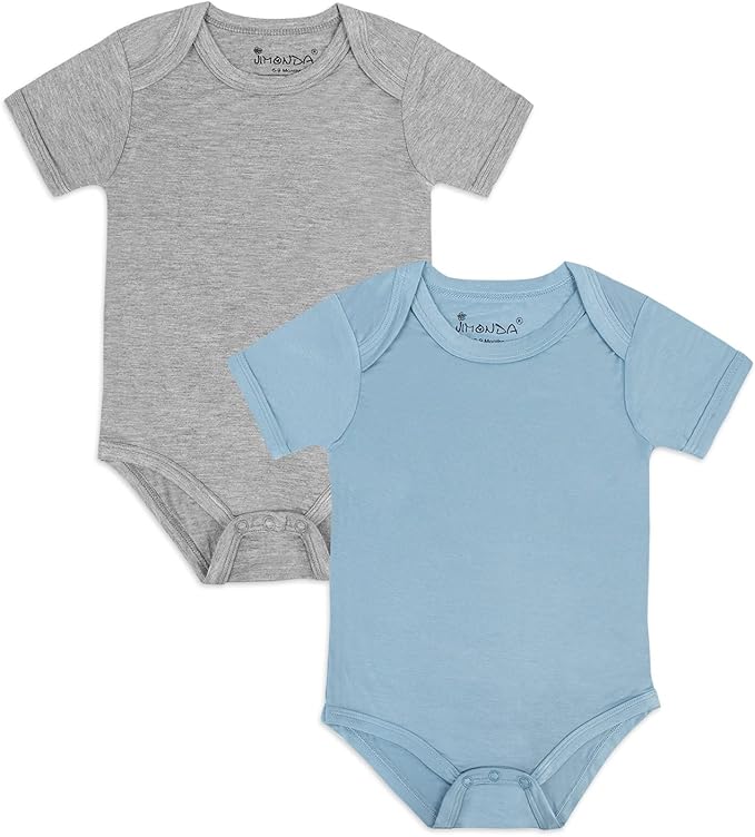 Jimonda Baby Bodysuits Rayon from Bamboo Short Sleeve Baby Boys Girls Rompers Soft Outfits Newborn Clothes