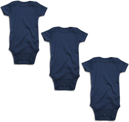 GKrepps Unisex 3-Pack Short-Sleeve 100% Organic Cotton Baby Bodysuits Infant Toddler