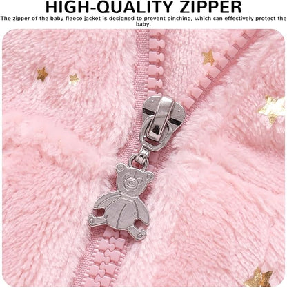 Baby Girl Winter Fleece Coat Toddler Boy Jacket Infant With Hood Warm Outerwear