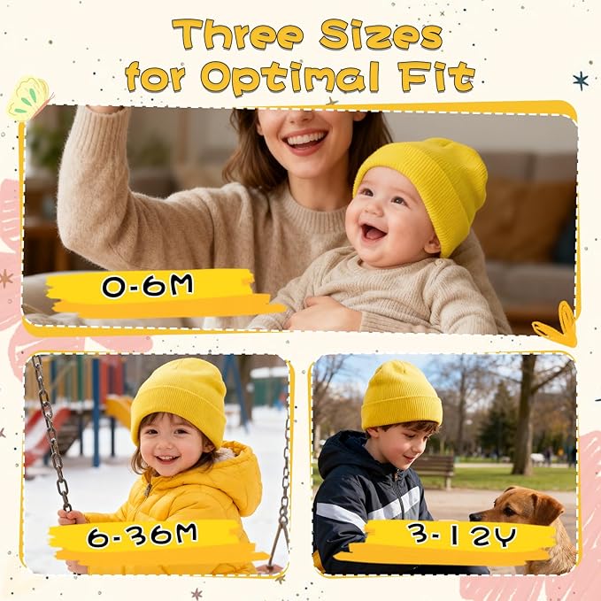 ZOORON Toddler Beanie Baby Kids Beanies Warm Winter Hat Knit Skull Cap for Boys & Girls Soft Children Infant Hat