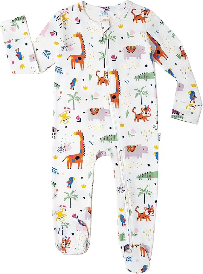 Baby Footie Romper Pajamas Unisex Newborn Infant Pjs Soft Rompers Viscose from Bamboo Sleepwear