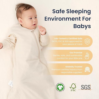 kaiya baby Unisex Sleeping Bag for Babies and Toddlers 2.5 Tog Sleep Sack, Long Sleeve Sleep Sack, Wearable Blanket Baby