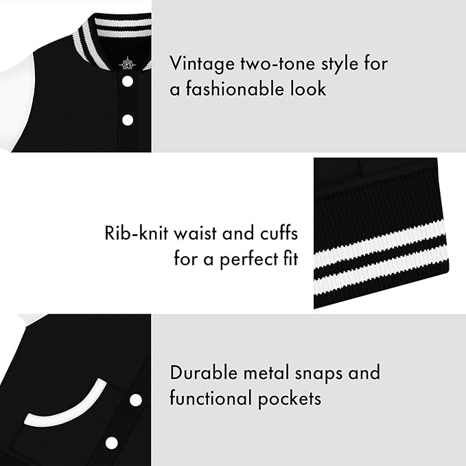 Creative Knitwear College Baby Varsity Jacket Lightweight - Team Logo, Multiple Colors, Unisex, (0 Months - 4T)