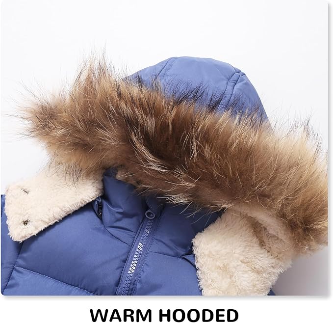 Toddler Winter Coat Baby Puffer Jacket Hoodie Snow Boy Thick Outerwear Clothes