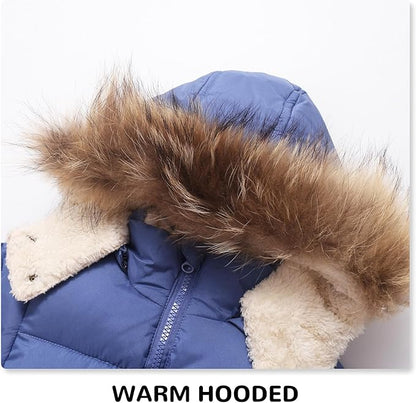 Toddler Winter Coat Baby Puffer Jacket Hoodie Snow Boy Thick Outerwear Clothes