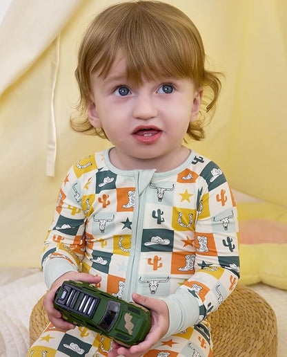 Bamboo Viscose Baby Convertible Footie Pajama, Zipper Pajamas for Baby Boys & Girls, Sleep & Play Footed Pjs