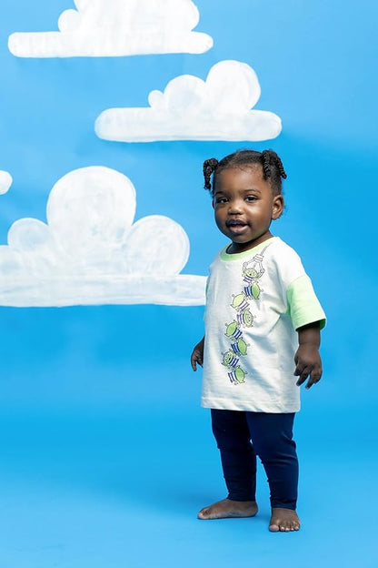 Monica + Andy Crewneck Tee, 100% Organic Cotton Clothes for Girls & Boys, Printed T-Shirt Sizes for Kids, Toddler & Baby