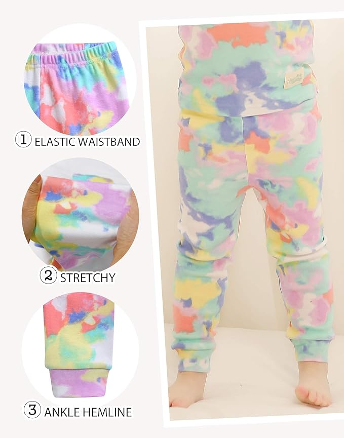VAENAIT BABY 12M-12Y Toddler Kids Boys Girls 100% Cotton Marbling Tiedye Sung Fit Sleepwear Pajamas 2pcs Pjs Set