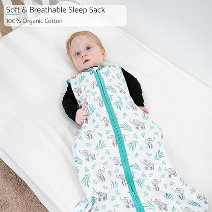 LollyBanks Sleep Sack, 100% Cotton Neutral Baby Sacks, 0.5 TOG Sleep Sacks Lightweight with 2-Way Zipper