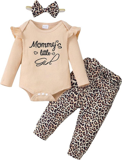 Newborn Baby Girl Clothes Infant Girl Outfits 0 3 6 12 18 Months Clothes for Girls Headband Clothing Set