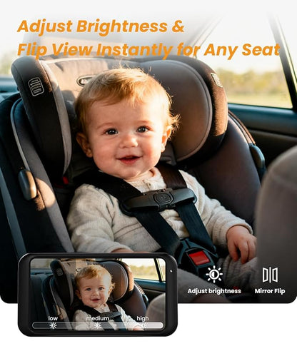Babyvue USB Car Camera for Baby : 4.5" Baby Car Camera with 1080P Crystal Clear Mirror View, Easy Installation Carseat Rear Facing Moitor for Kids, HD IR Night Vision Backseat Monitor