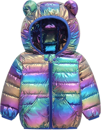 Toddler Winter Coats Puffer Padded Jacket Baby Boys Girls Bear Hoods Down Jacket Light Weight Infant Outerwear