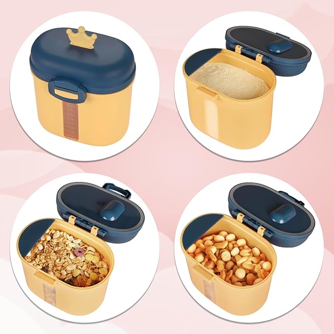 Accmor Baby Formula Dispenser On The Go, Portable Milk Powder Formula Dispenser with Scoop,Formula Containers for Travel Hold 12.7oz/360g Formula, Yellow